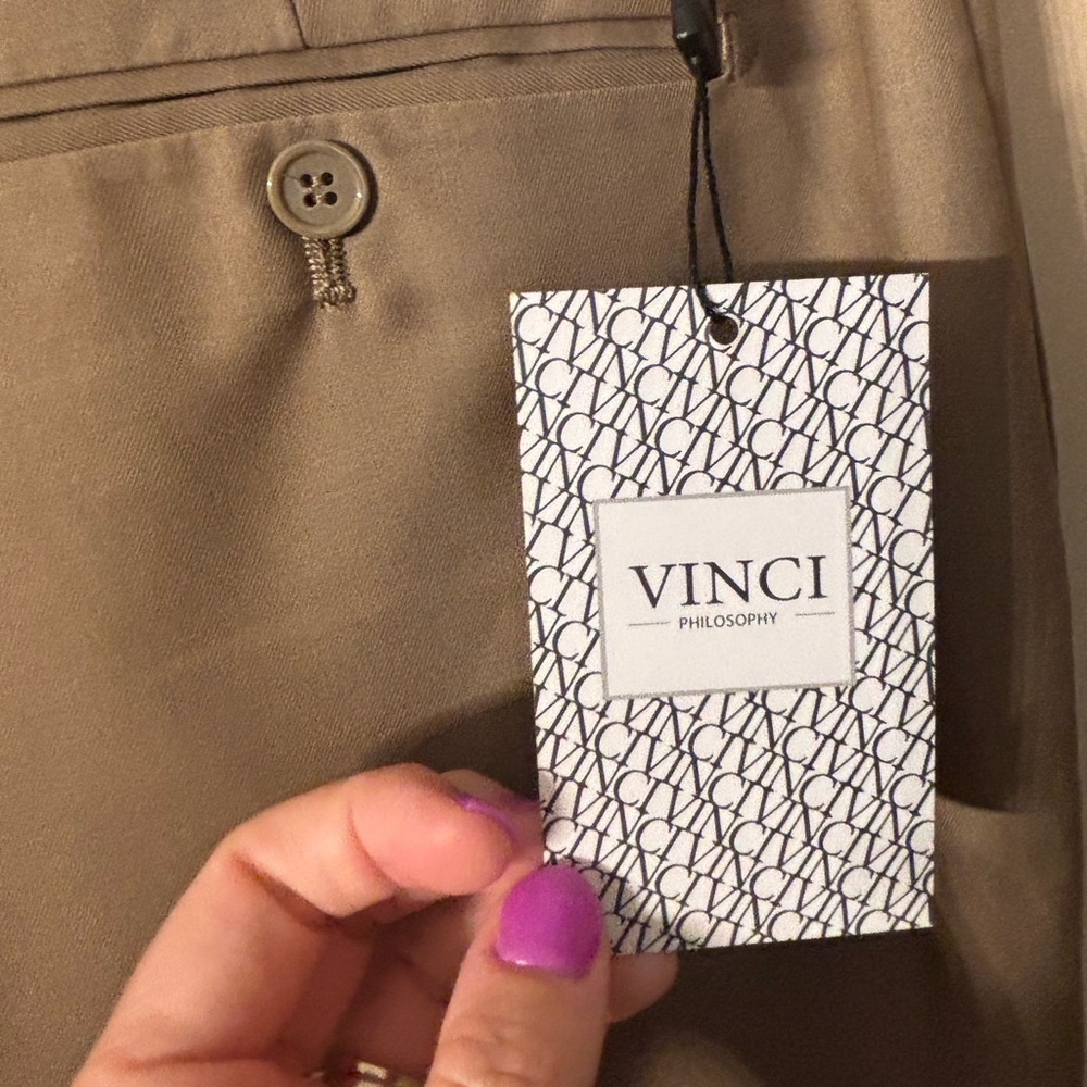NWT men’s Vinci Philosophy dress pants 34x34 KHAKI ON-900 - Picture 7 of 12